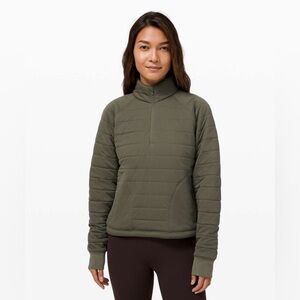 Lululemon Dynamic Movement 1/2 Zip in Army Green Size 10